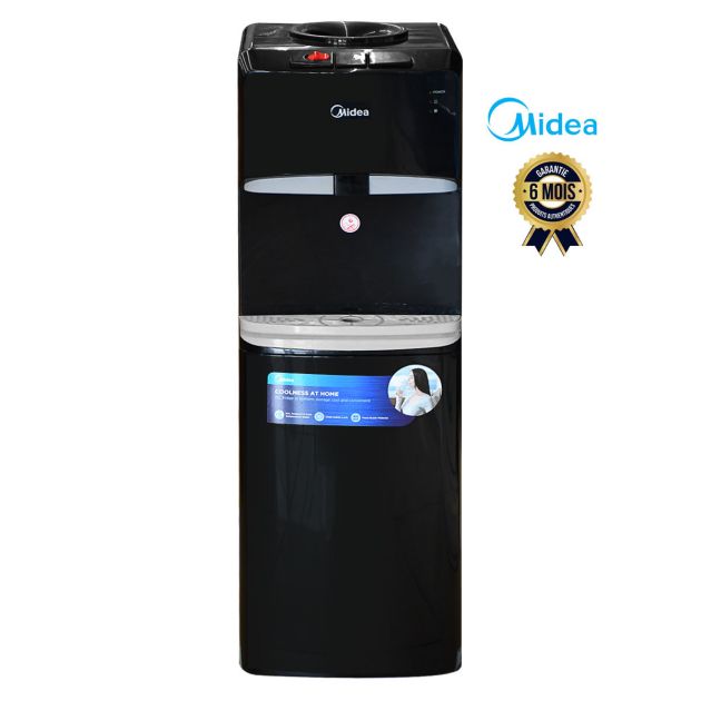 Distributeur d'eau MIDEA - YL1632 - Chaude/Froide - Avec mini-réfrigérateur incorporé- Noir - Garantie 6 Mois