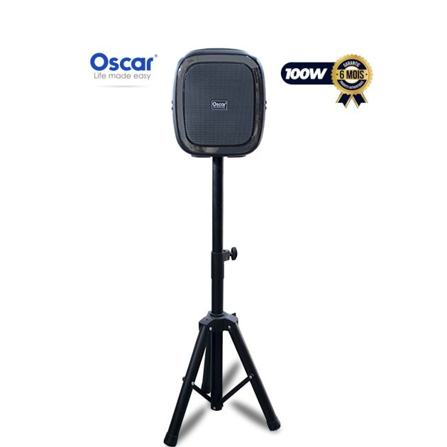 Enceinte portable OSCAR avec support - 100 W - OSC-113S (Bluetooth, USB, radio FM)