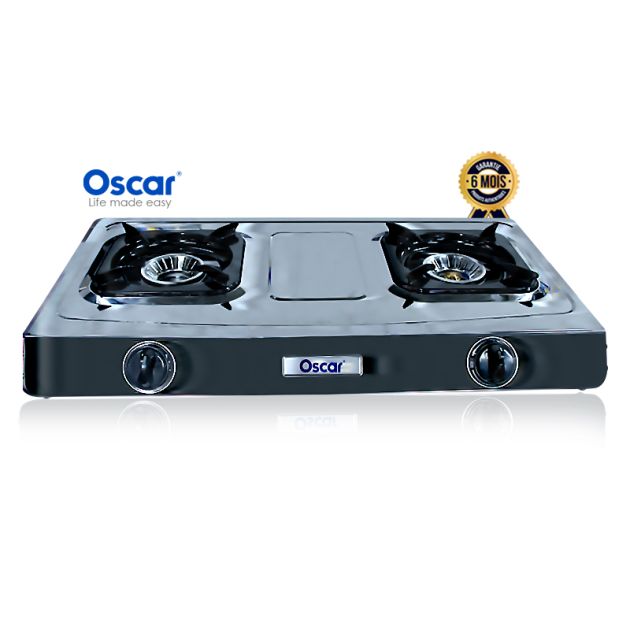 Plaque de cuisson à Gaz - OSCAR- OSC-200 - Aluminium - 2 feux - Gris