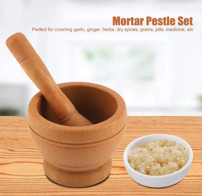 Mortier en bois avec pilon