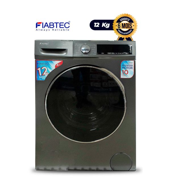 Machine à laver automatique FIABTEC - FTTL- BB21200 - 12Kg - Gris foncé - Economique A+++