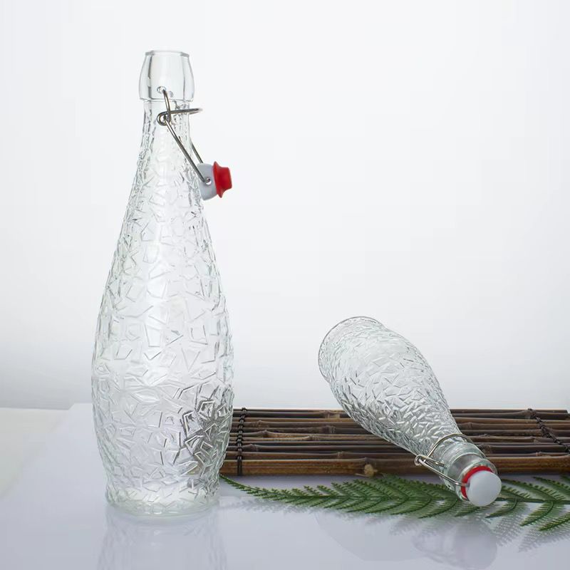 Bouteille en verre décorative avec bouchon hermétique