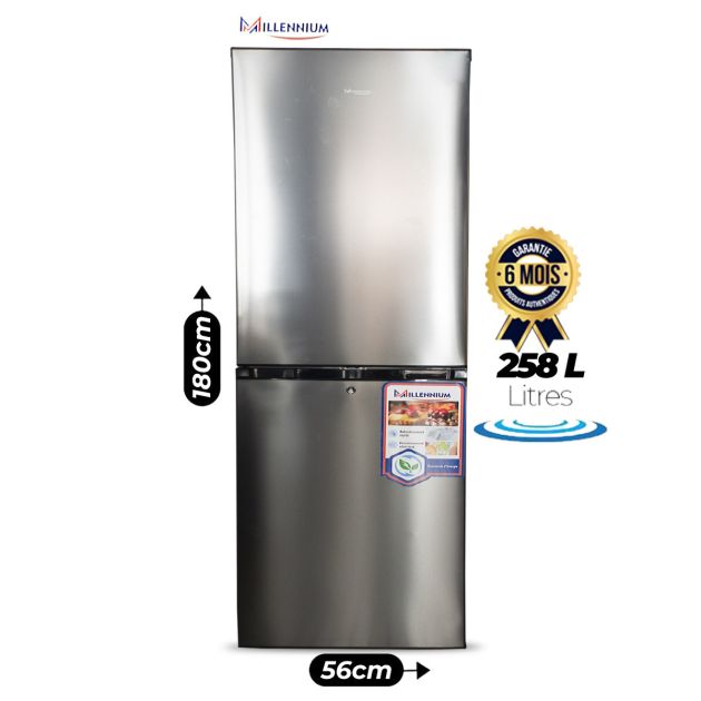 Réfrigérateur Combiné  MILLENNIUM - 258 Litres - RF-4D360IN - Inox