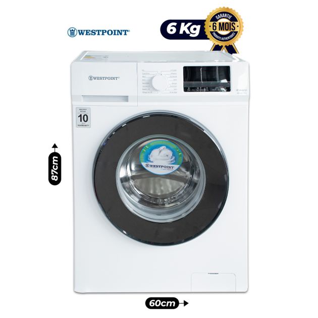 Machine à laver automatique WESTPOINT - 6Kg - INVERTER - WMT-612D23 - 1850W - Blanc