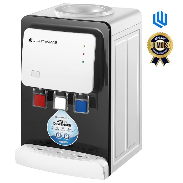 Distributeur d'eau LIGTHWAVE - LW-WD-T506 - Froid/Chaud/Température ambiante - Protection contre la surchauffe - Acier inoxydable - Blanc/Noir - Garantie 6 mois