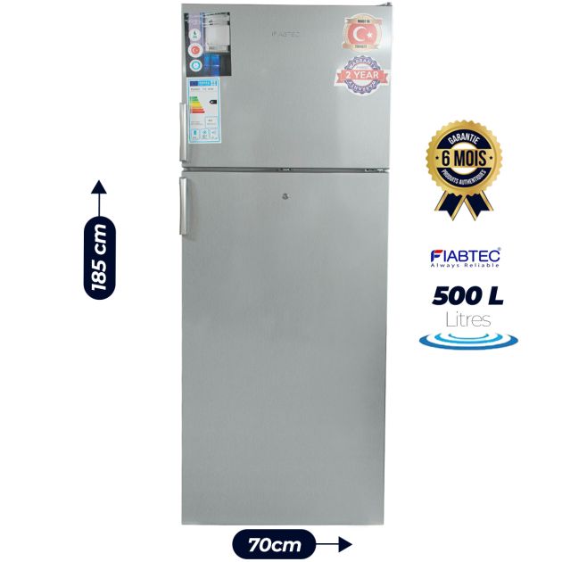 Réfrigérateur double battant FIABTEC - FTTL-457500 -  500 Litres - Acier Inoxydable