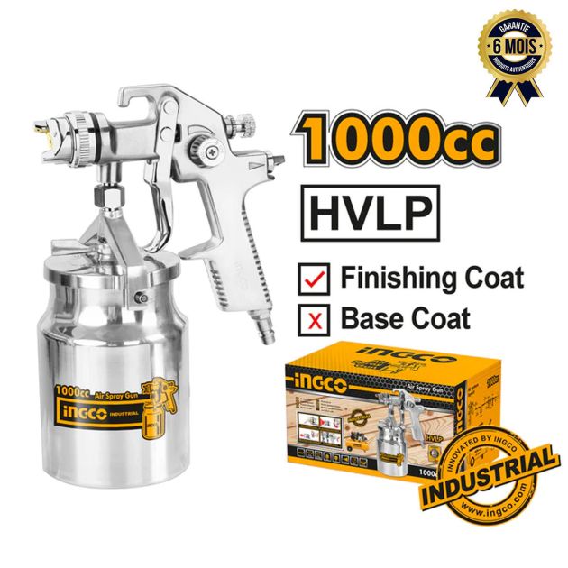 Pistolet à Peinture HVLP 1000CC /ALUM.CANS - INGCO ASG2101