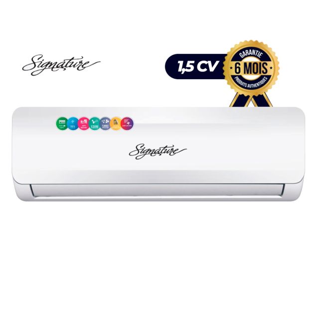 Climatiseur-Slipt SIGNATURE - 1.5 CV - 12000 BTU - R410 -Avec option WIFI Intergré- Blanc - Garantie 12 mois