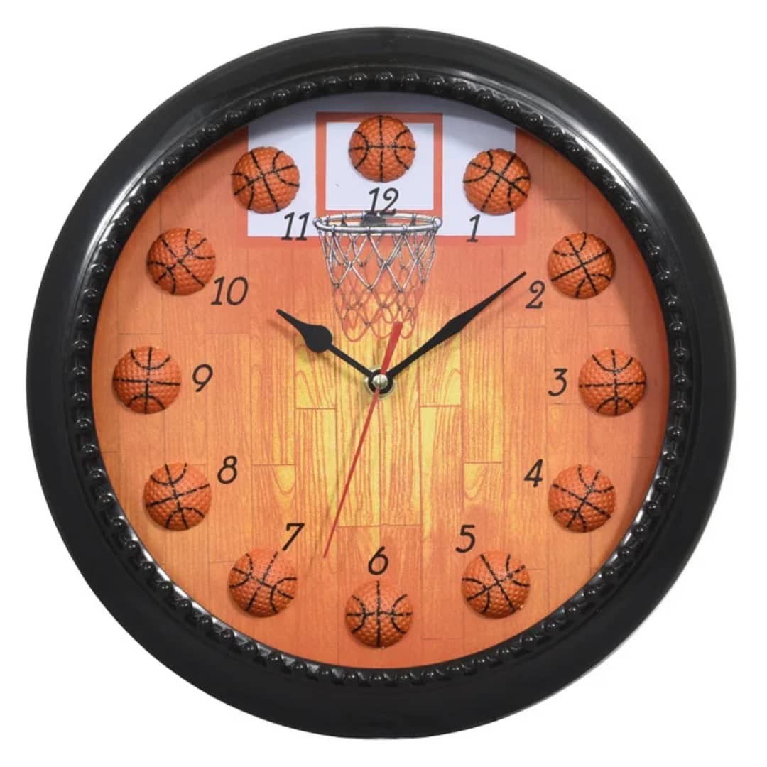 Horloge murale thème basketball