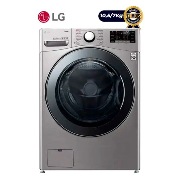 Machine à laver Séchante LG - Lavante 10.5Kg /Séchante 7kg - F4V5RGP2T - Gris