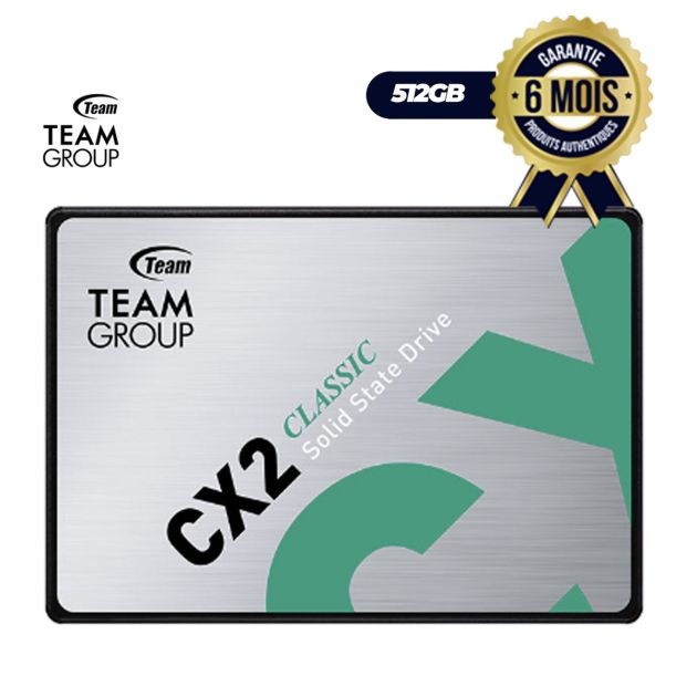 Disque Dur interne TeamGroup CX2 SATA 2.5'' - 512 Go