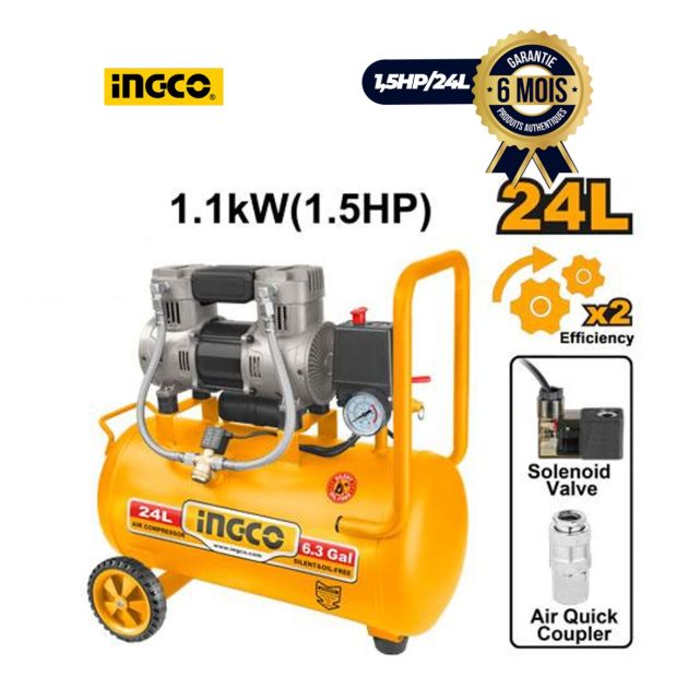 Compresseur d'air 1.5HP/24L - INGCO ACS111242 - Garantie 06 mois