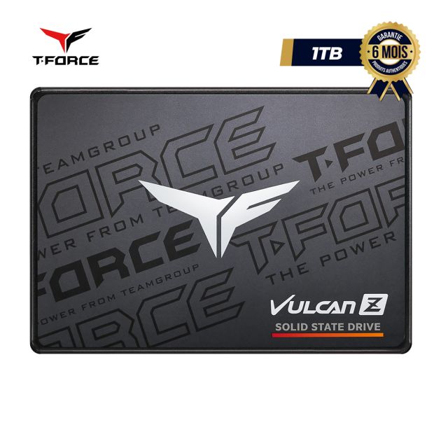SSD interne - TEAMGROUP T-FORCE VULCAN Z - 1 To - 3D NAND - SATA III - 2,5" - Vitesse 550/500 Mo/s
