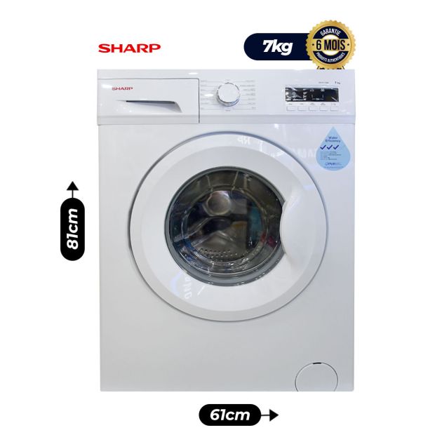 Machine à laver automatique Sharp ES-FE710CZL-W - 7Kg - Blanc