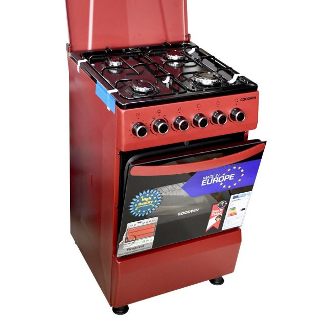 Cuisinière GOODWIN - 4 Foyers 50 * 60 - Rouge