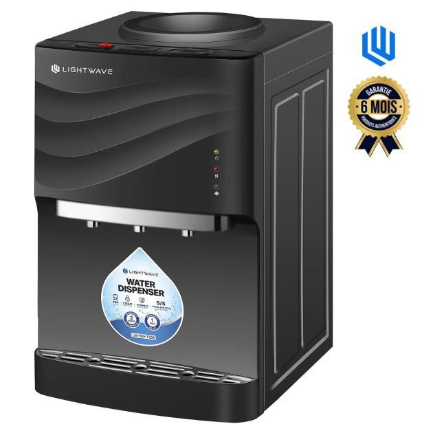 Distributeur d'eau  LIGTHWAVE - LW-WD-T505 - Froid/Chaud/Température ambiante - Protection contre la surchauffe - Acier inoxydable - Noir - Garantie 6 mois