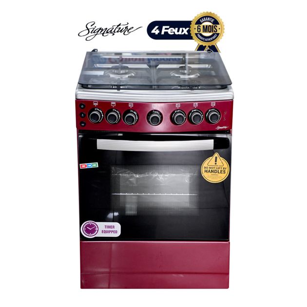 Cuisinière SIGNATURE - 4 Foyers 60  60 - INOX - Rouge