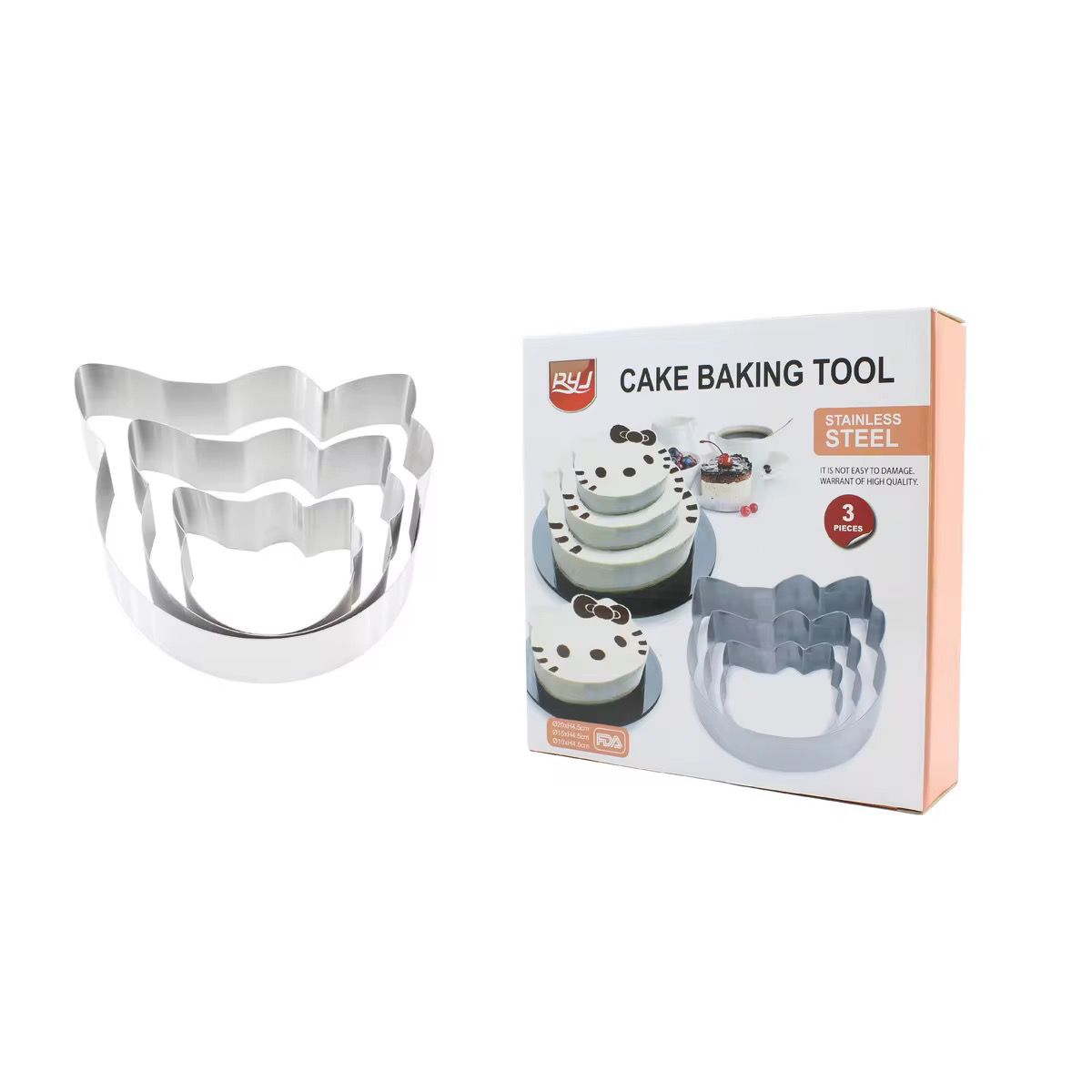 Moules à Gâteaux en Forme de Tête d’Ours – Set de 3 pièces