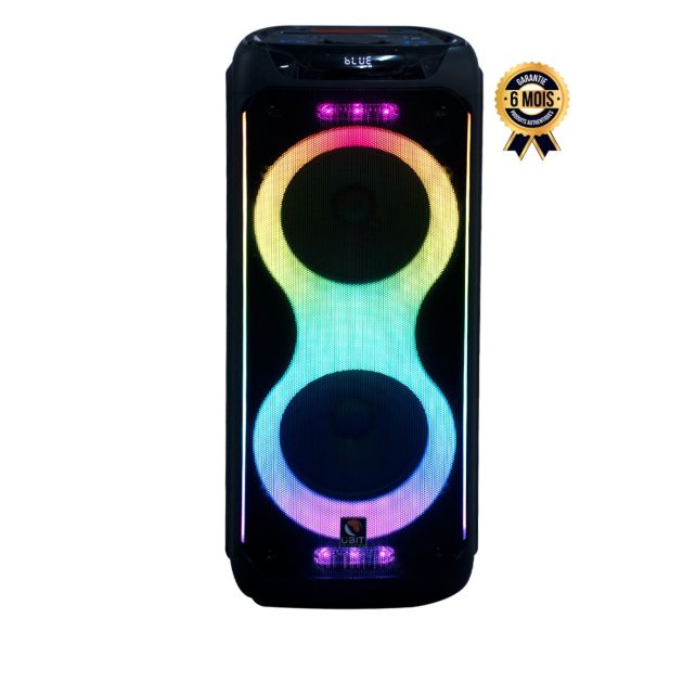 Baffle bluetooth rechargeable - UBIT TS-51000 - 130W - Micro integrés - USB/Aux/Radio Fm - Eclairage Led- Garantie 6 mois