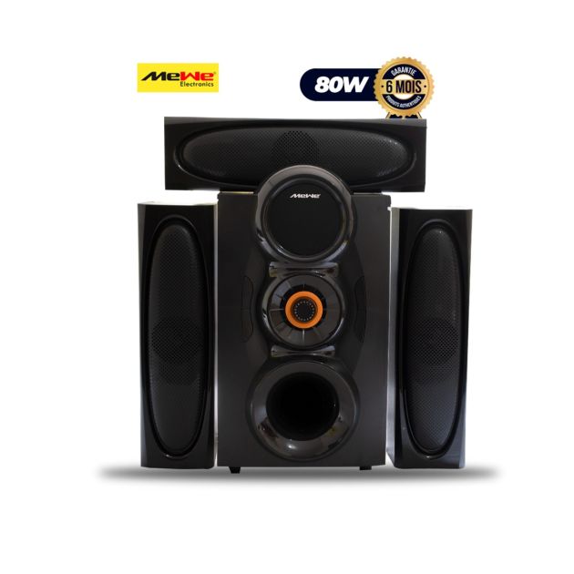 Woofer MEWE - 80W - MW SP324 - Bluetooth - USB - SD - FM Radio - AUX - Noir - Garantie 06 mois