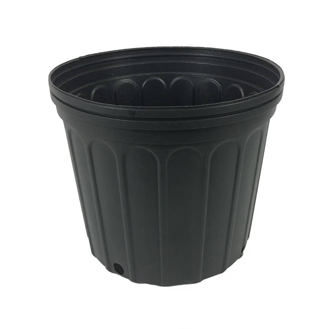 Pot de fleur plastique noir – drainage intégré
