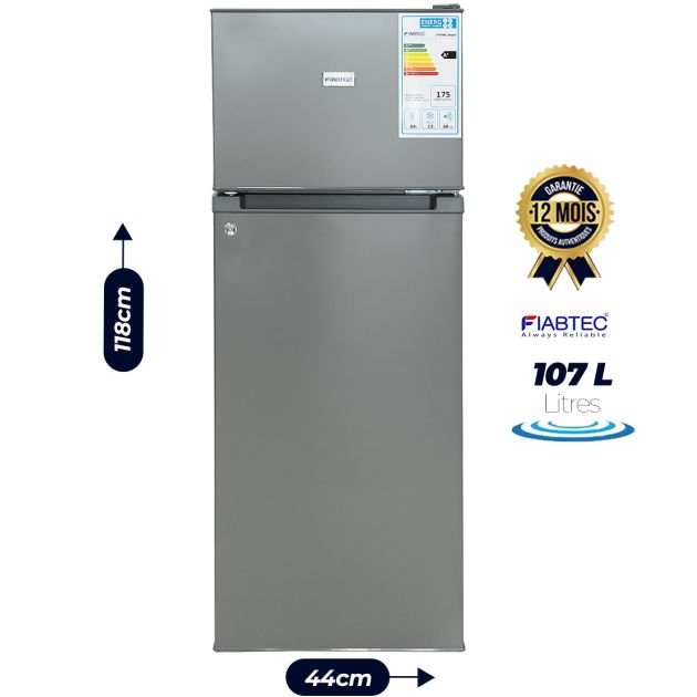 Réfrigérateur double porte FIABTEC - FTTMS-246DF - 107 Litres - Gris
