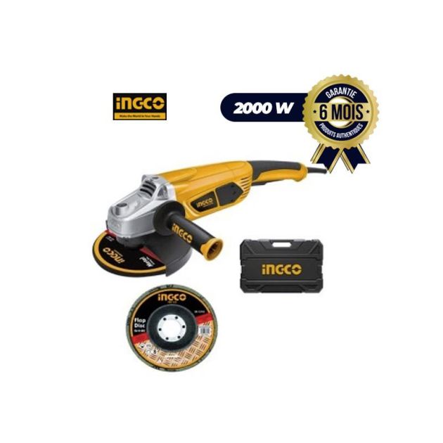 Meuleuse Angulaire 180mm - INGCO AG200018 - 2000W - 06 mois