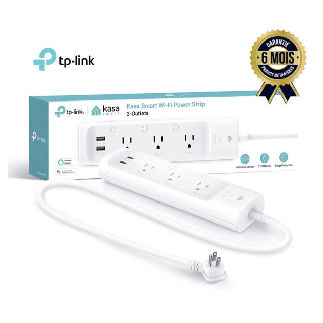 Multiprise intelligente Wifi Kasa Smart - TP-Link KP303 - 3 Prises et 2 Ports USB