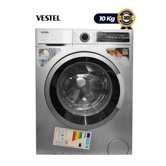 Machine à laver automatique Vestel - W1012T2TDSS - 10Kg - Argent