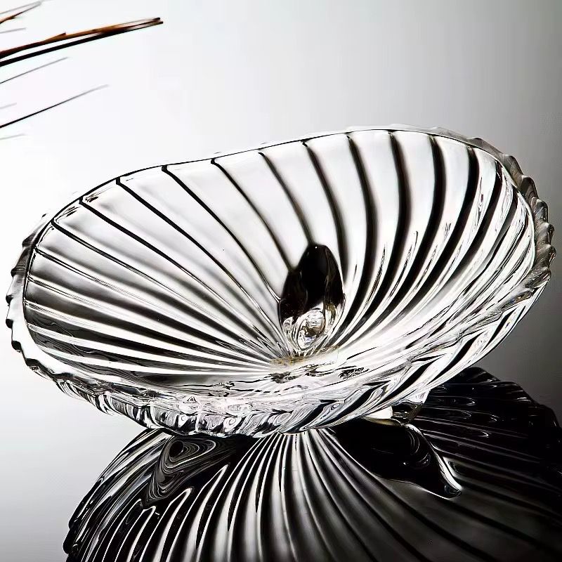Coupe à fruits en verre design coquillage