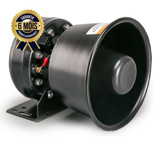 Haut-parleur de sirène PA haute performance 200 W [Acier noir] [8 Ohms] [125-135 dB] [Étanchéité IP66] [Compatible avec sirène 100-200 W]