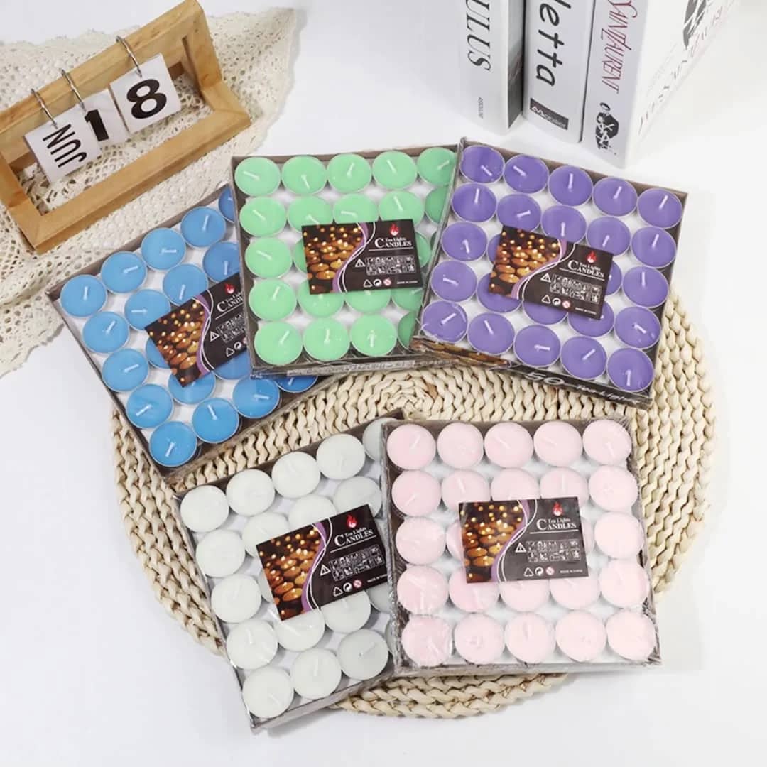 Bougies chauffe-plat multicolores