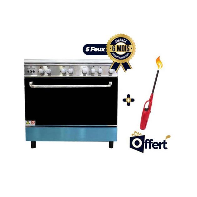 Cuisinière BELLE FRANCE 5BFO -Grand Four - 60  90 - Argent