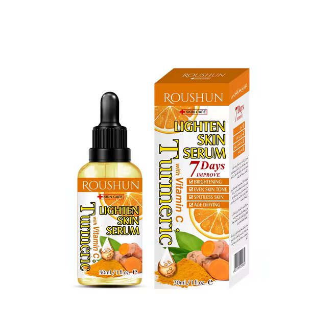 Sérum de soin du visage à l'huile de curcuma pour le visage. Formule de soins de la peau hydratante antioxydante vitamine C pour peaux sèches