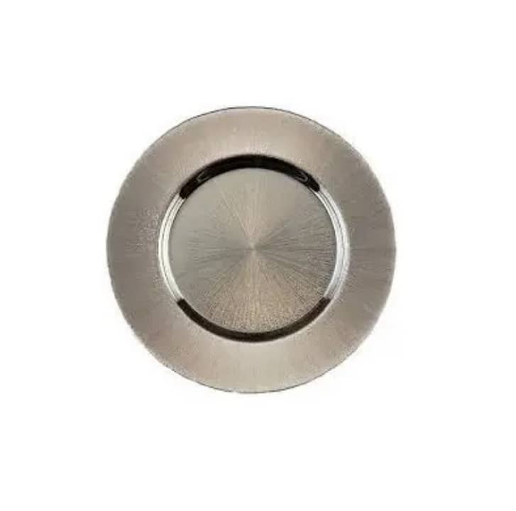 Assiette en métal argenté 30cm