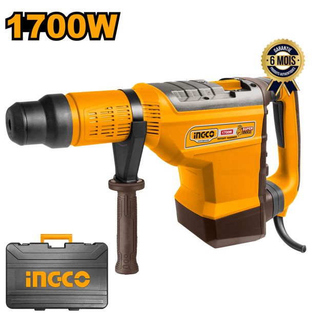 Perceuse à percussion filaire INGCO ID211008 - 1100W - Avec fonction de rotation avant et arrière - 0-2800 tr/min - 6 Mois