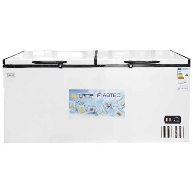 Congélateur coffre à vitres coulissantes – FIABTEC - FTCFQ-608 – 608 Litres – Classe Éco A+ – Gris