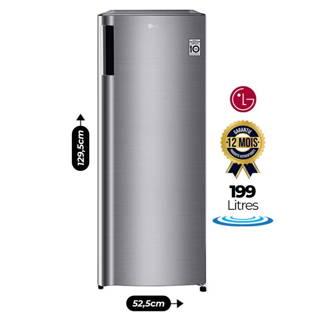 Réfrigérateur à une porte LG - 199 Litres - GN-Y331SLBB - Avec Bac à légumes - Avec Evercool
