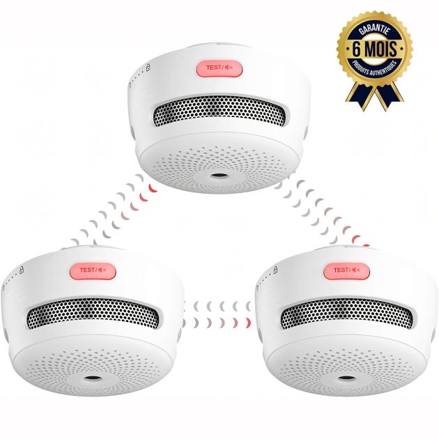 Détecteur de fumée X-Sense - Interconnecté sans fil - Lot de 3 - Portée de transmission 820 pied
