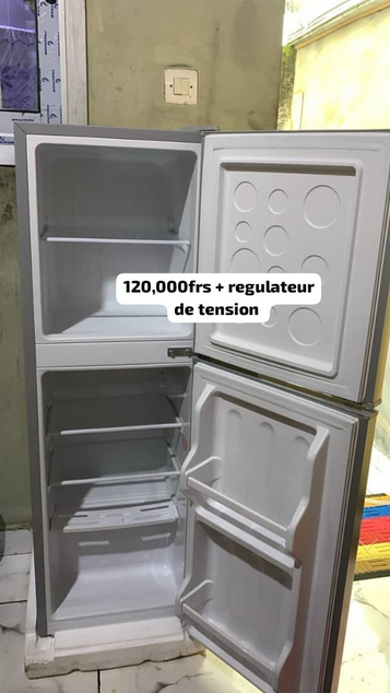 Réfrigérateur + regulqteur de tension compact Réfrigérateur domestique à double porte Réfrigérateur compact pour dortoir Réfrigérateur pour appartement Équipement de réfrigération