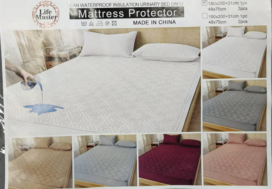 Protecteur de housse de matelas matelassé Jacquard respirant et imperméable à l'eau fermeture à glissière souple avec sac en PVC techniques tricotées pour adultes