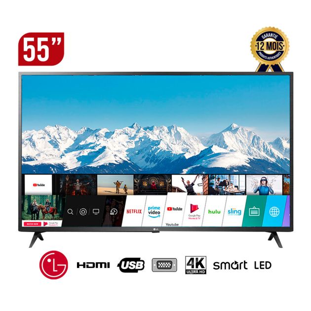 Smart TV LG UHD 4K - 55 pouces - 55UR73006LA- G - HDR - TV WebOS Smart -UR73 series- ThinQ AI - Magic Remote - 2023 - 12 mois de garantie