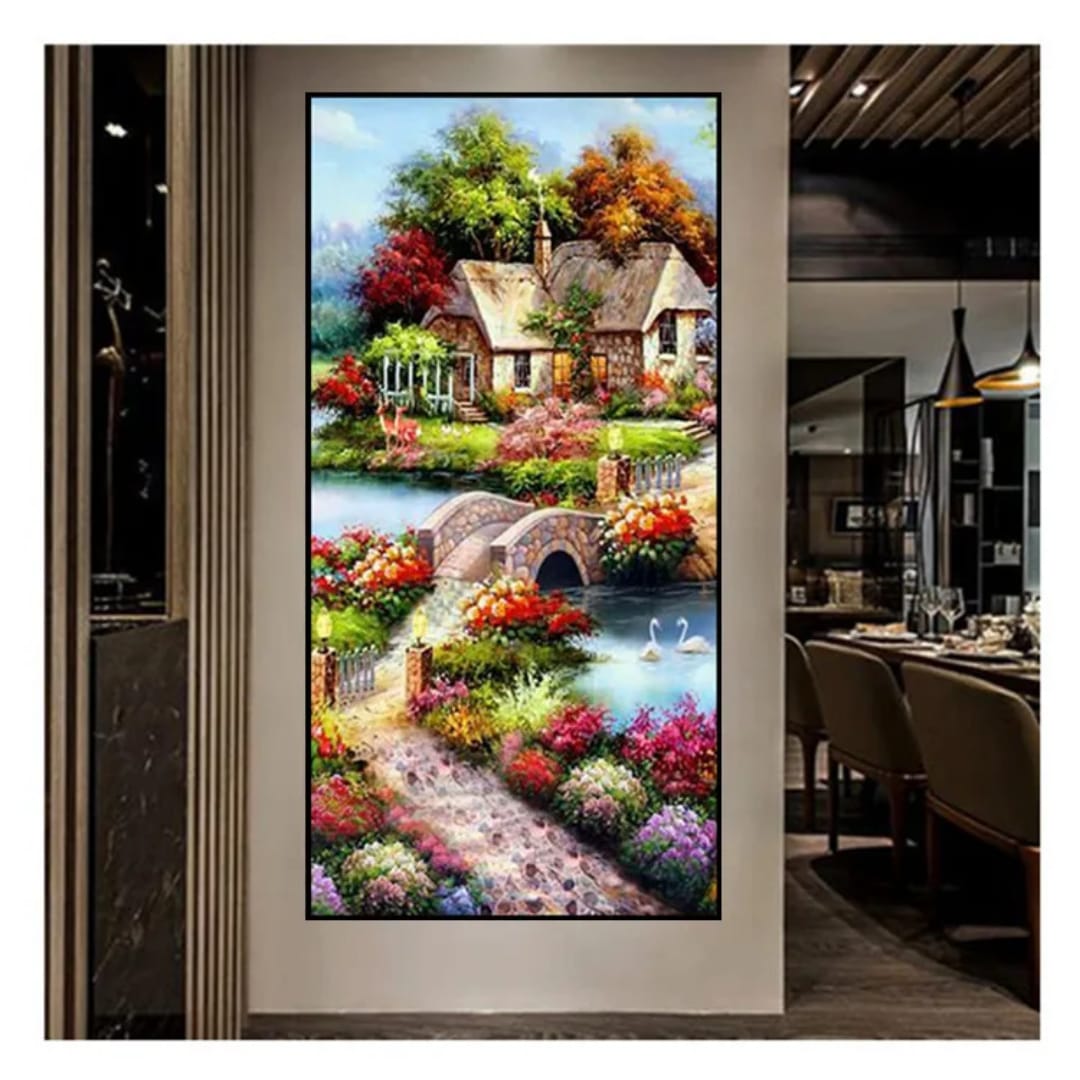 Tableau de Maison en bord de lac