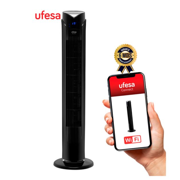 Ventilateur OsloWiFi - UFESA - TW1700 - UF84105328 - 45W - 3 Vitesses - Noir