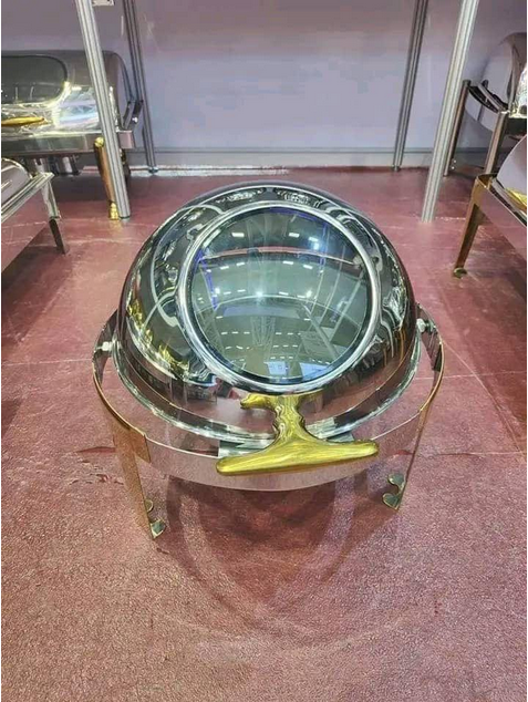 Réchauffeur d'aliments en acier inoxydable, outil à friture avec four électrique/à alcool, pour buffet rond