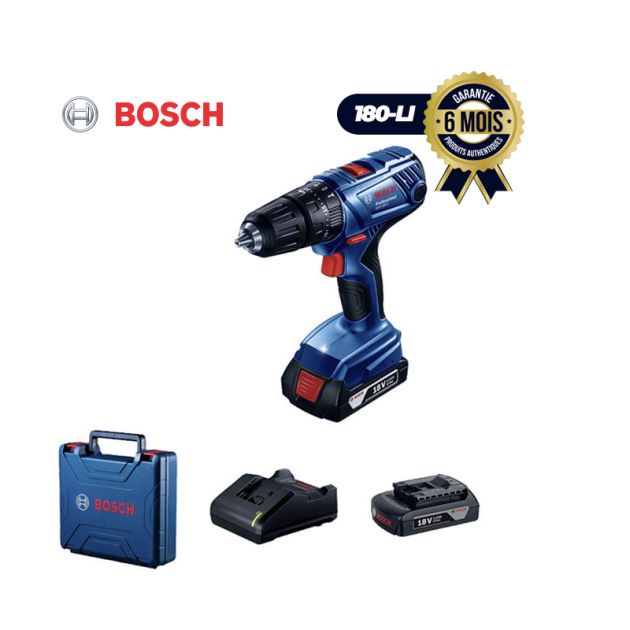 Bosch GSB 180-LI - Perceuse/Visseuse à Percussion sans Fil - 6 Mois