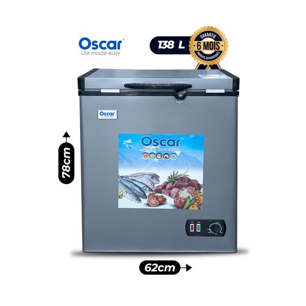 Congélateur Coffre OSCAR - OSC 190 - 138 Litres - Argent