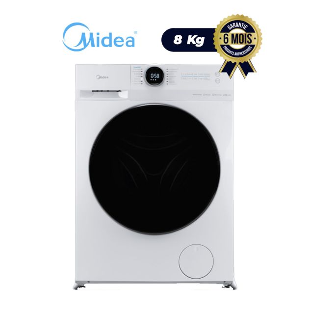 Machine à laver automatique 8Kg - Midea - MF200W80W - MSmartHome App - Blanc