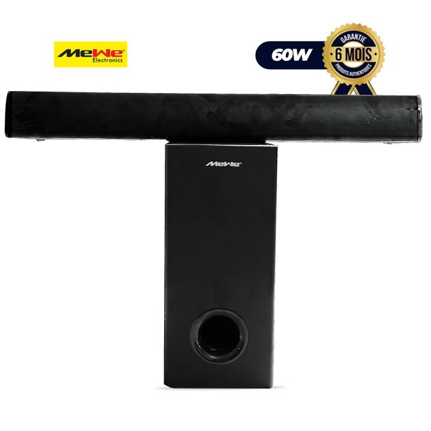 Barre de son MEWE - 60W -MSB65- Bluetooth - USB - HDMI - AUX - Noir - Garantie 06 mois