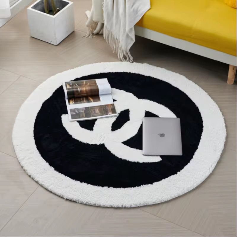 Tapis rond en peluche